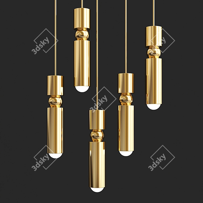 Elegant Fulcrum Pendant Light 3D model image 1