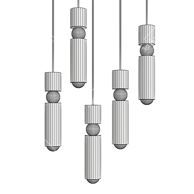 Elegant Fulcrum Pendant Light 3D model image 2