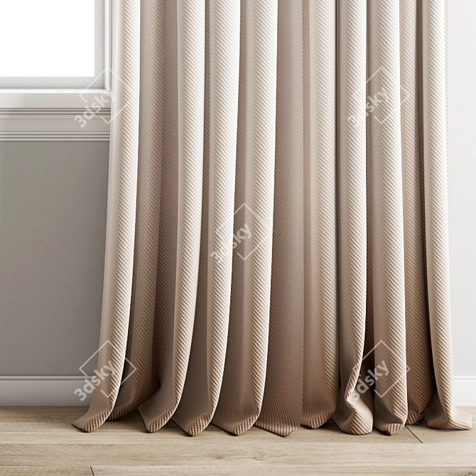 Premium Polygonal Curtain Model 3D model image 2