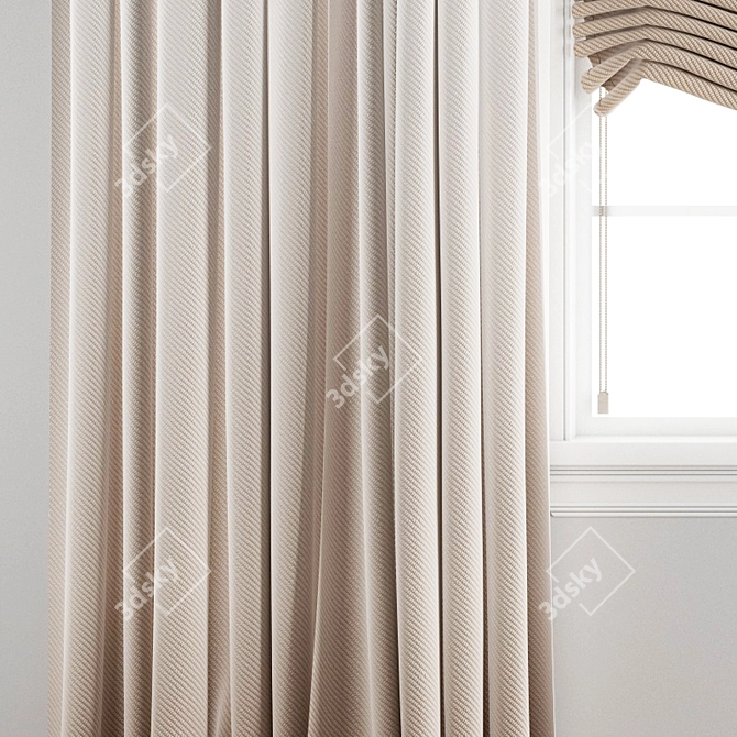 Premium Polygonal Curtain Model 3D model image 4