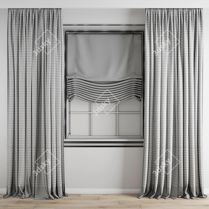 Premium Polygonal Curtain Model 3D model image 5