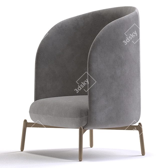 Cozy Nest Armchair 3D model image 2