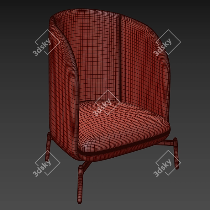 Cozy Nest Armchair 3D model image 4