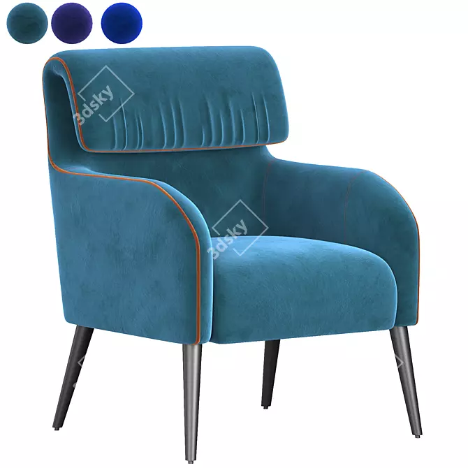 Sleek Modern Chairs & Chaises 3D model image 2