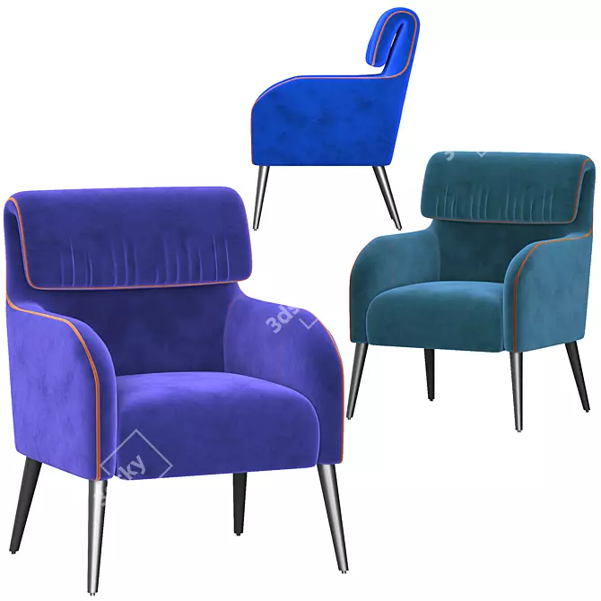 Sleek Modern Chairs & Chaises 3D model image 4