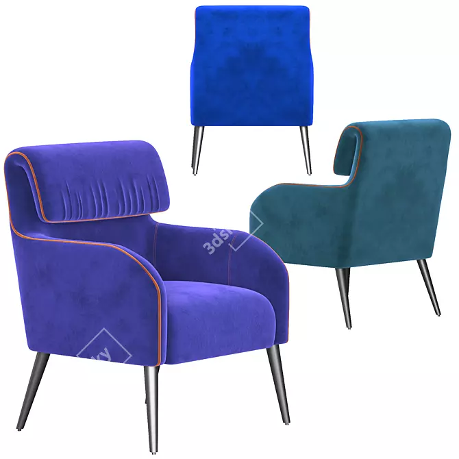 Sleek Modern Chairs & Chaises 3D model image 5