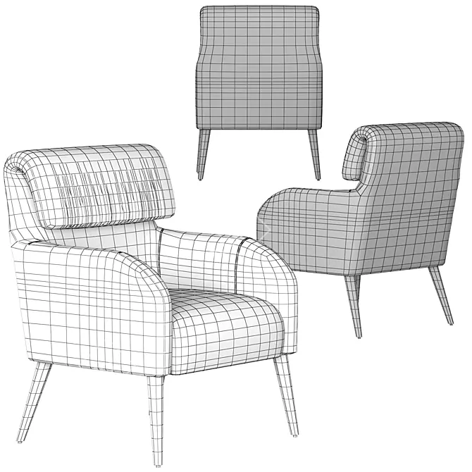 Sleek Modern Chairs & Chaises 3D model image 6