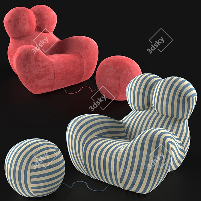 Title: Modern Gaetano Pesce Armchair 3D model image 1