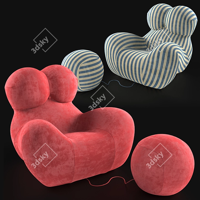 Title: Modern Gaetano Pesce Armchair 3D model image 2