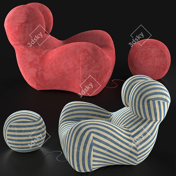 Title: Modern Gaetano Pesce Armchair 3D model image 3