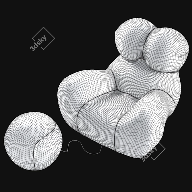 Title: Modern Gaetano Pesce Armchair 3D model image 4