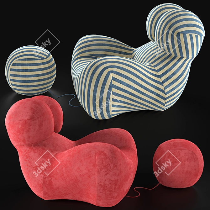 Title: Modern Gaetano Pesce Armchair 3D model image 13