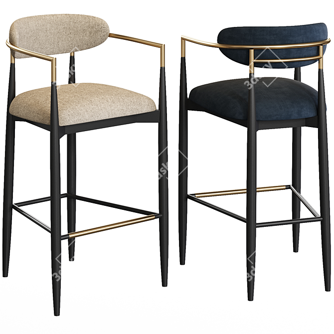 Arhaus Jagger Barstool: Elegant and Stylish Seating 3D model image 1