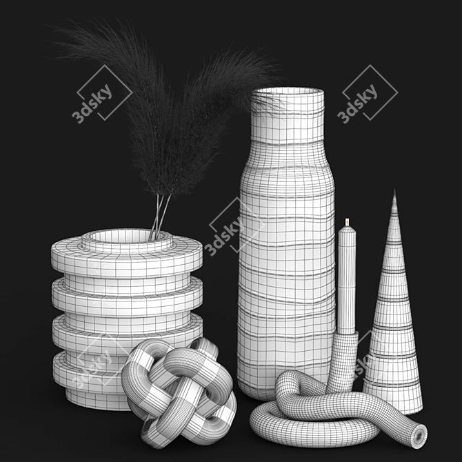 Elegant Decor Set 05 3D model image 2