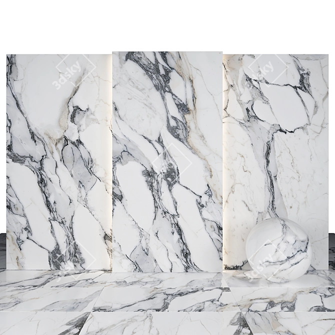 Origines Silver Marble: Luxurious Texture Collection 3D model image 1