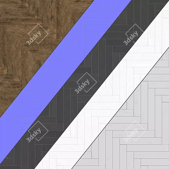 Parquet 53 - Standard and Herringbone Patterns, PBR Materials 3D model image 4