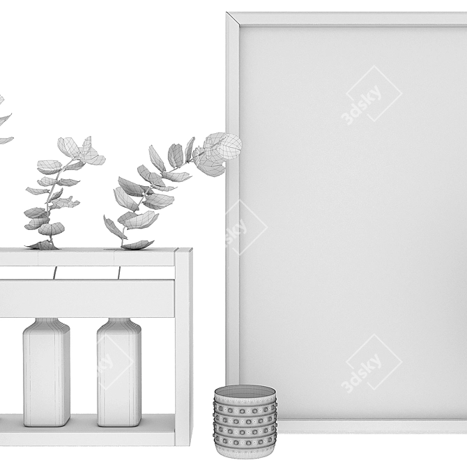 Scandi Chic: Eucalyptus Branches, Candle Holders & More! 3D model image 6