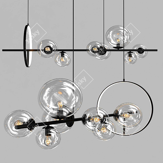 Elegant IONA L Ceiling Lamp 3D model image 2