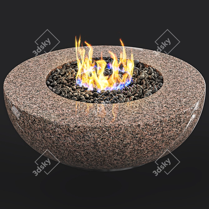 Cozy Fire Pit Table 3D model image 1