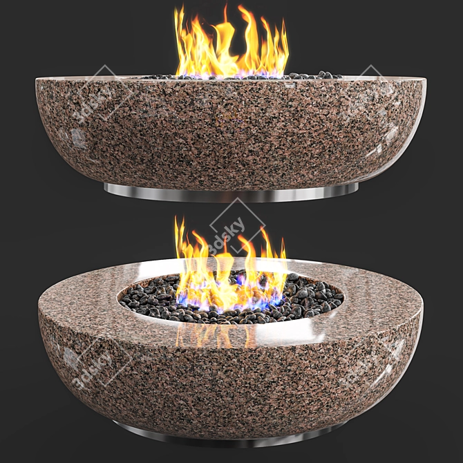 Cozy Fire Pit Table 3D model image 2