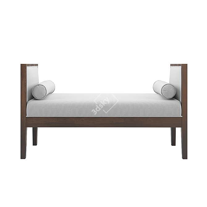 Silver Linen Pietro Bench - Elegant and Versatile 3D model image 2