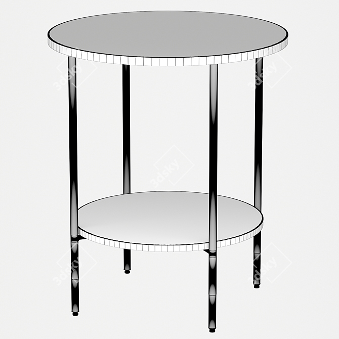 Elegant Black and Gold Side Table 3D model image 2