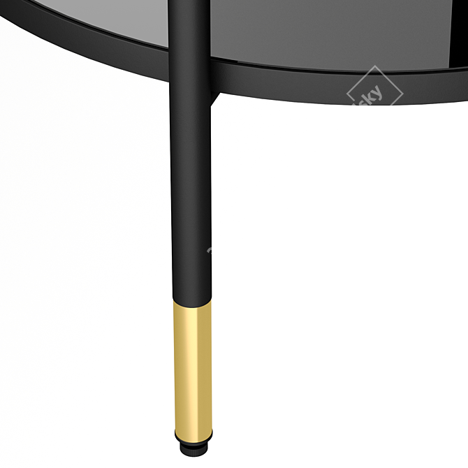 Elegant Black and Gold Side Table 3D model image 3