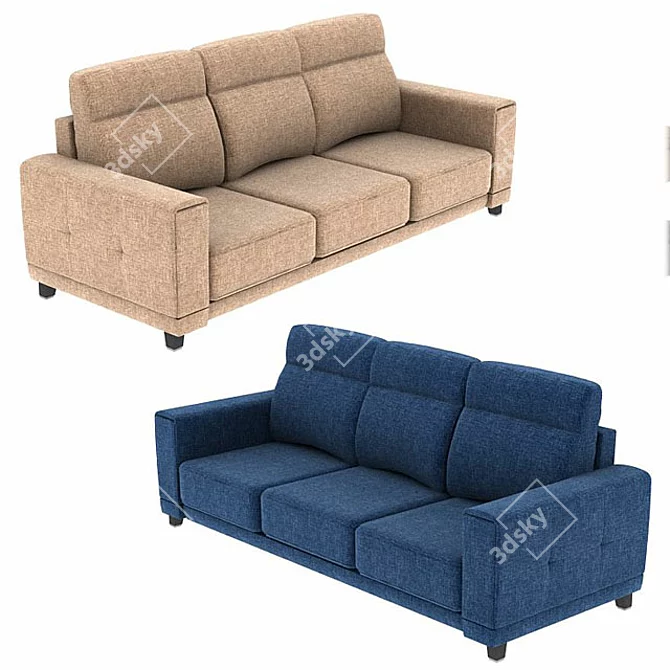 Versatile Quinto Sofa: 9 Stunning Materials 3D model image 2