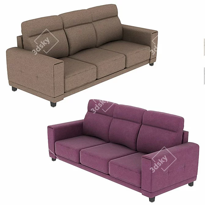 Versatile Quinto Sofa: 9 Stunning Materials 3D model image 4