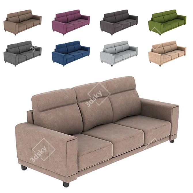 Versatile Quinto Sofa: 9 Stunning Materials 3D model image 7