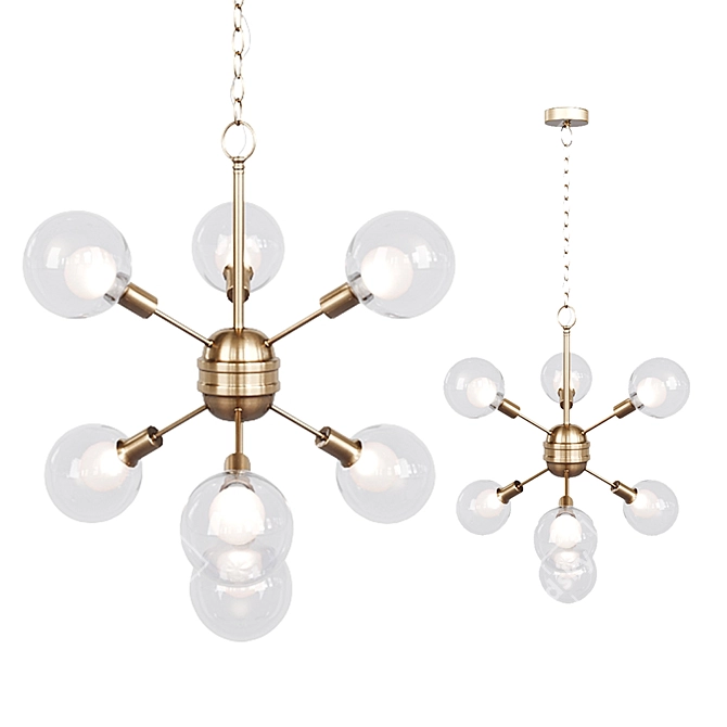 Elegant Estella Chain Chandelier 3D model image 5