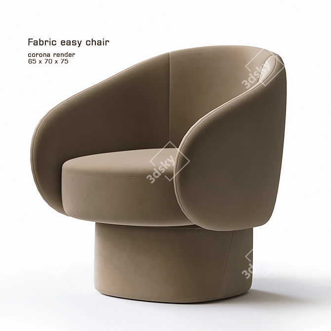 Roc Fabric Easy Chair - Sleek and Comfortable 3D model image 1