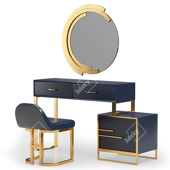 Modern Dressing Table with Vray & Corona Render - 2016 Version 3D model image 2