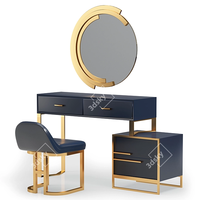 Modern Dressing Table with Vray & Corona Render - 2016 Version 3D model image 5