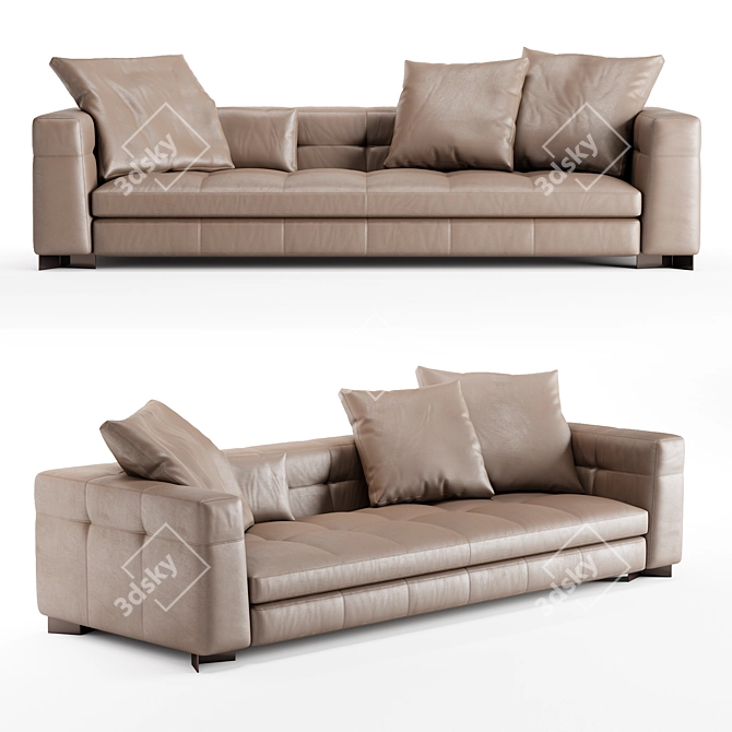 Modern Leather Sofa Minotti 3D model image 2