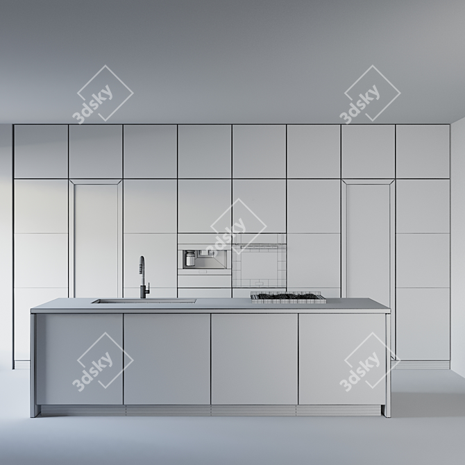 Modern White Kitchen: 2015 Edition 3D model image 7