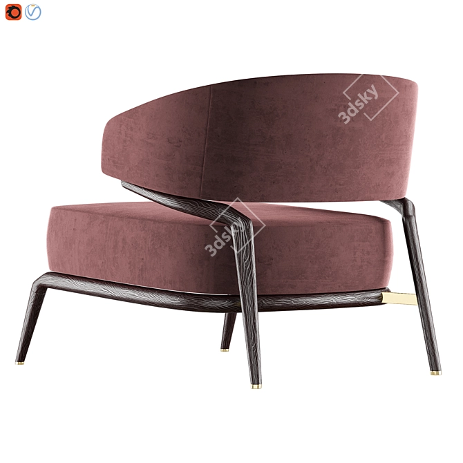 Haines Armchair: Contemporary Elegance 3D model image 2