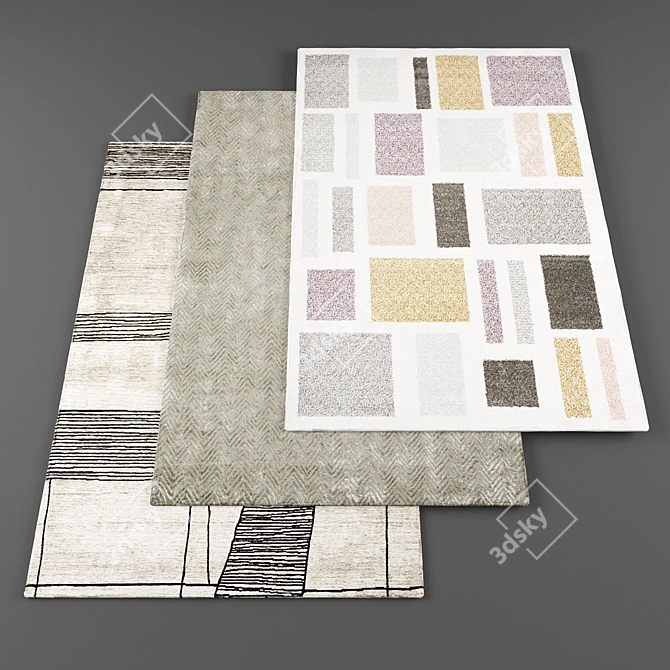 Random Set of 5 Rugs: Texture Archive 3D model image 1