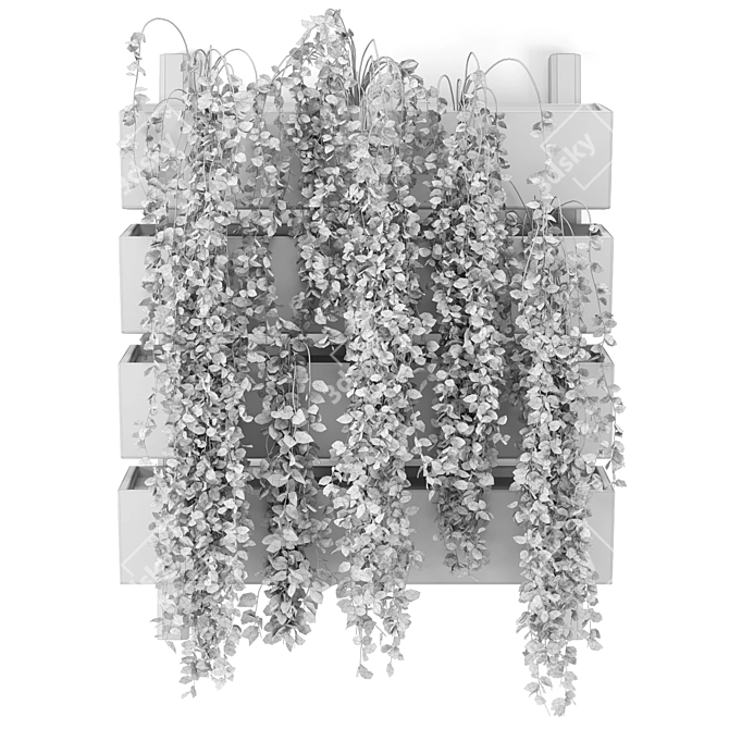 Elegant Hanging Wall Planter Set 3D model image 7