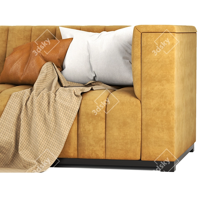 Velvet Dream Tufted Sofa 3D model image 5