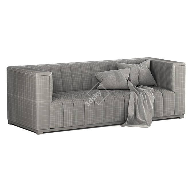 Velvet Dream Tufted Sofa 3D model image 6