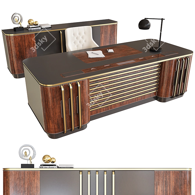 Elegant Office Furniture Set 3D model image 1