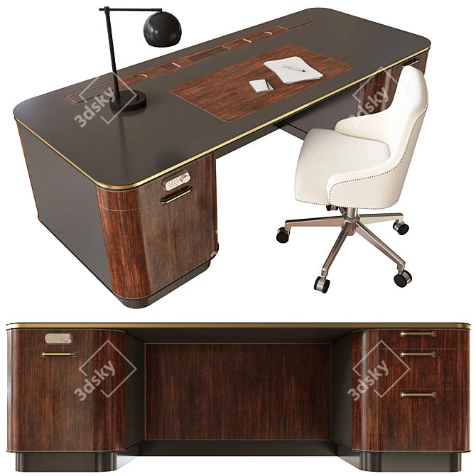 Elegant Office Furniture Set 3D model image 2