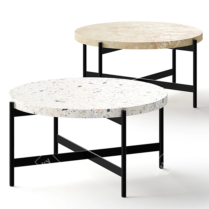Minimalist Terrazzo Coffee Table | Ø800 x H400 mm 3D model image 1