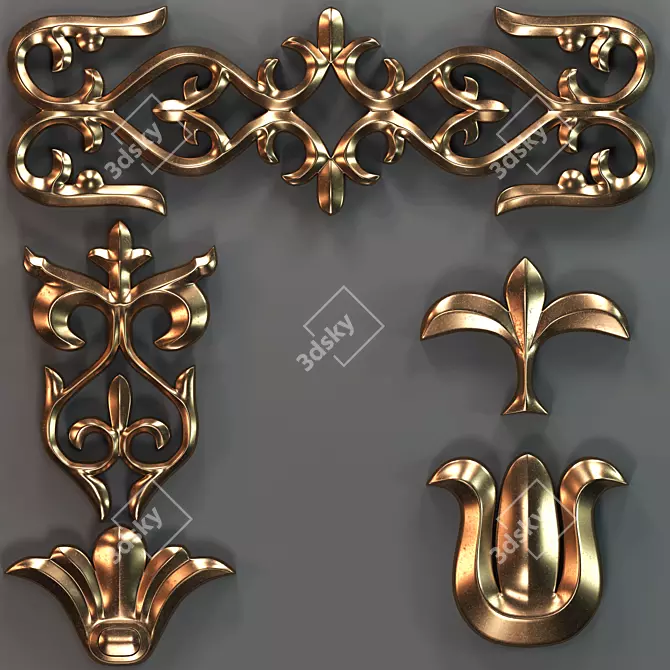 Trim Ornament 05 + alpha 8k: Elegant and Edgy Home Décor 3D model image 1