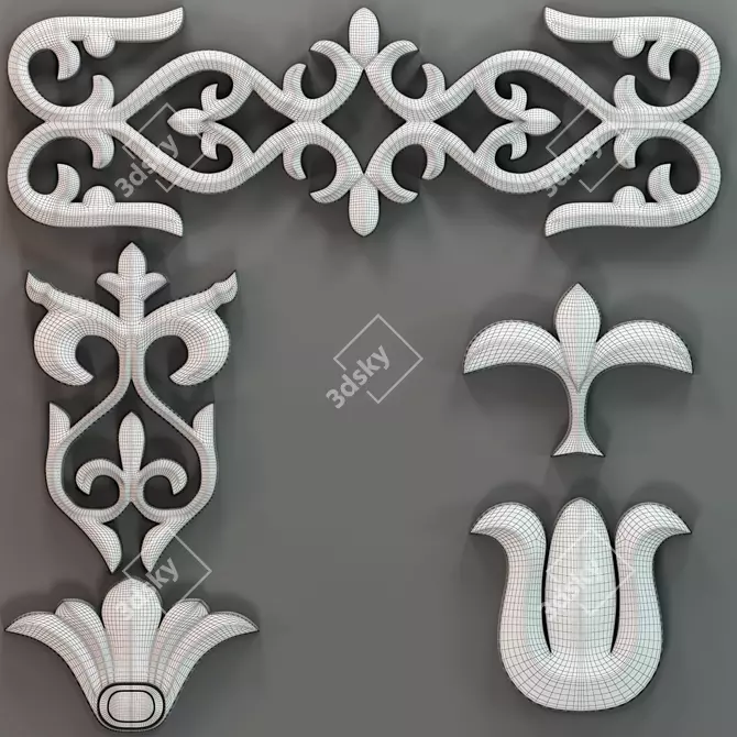 Trim Ornament 05 + alpha 8k: Elegant and Edgy Home Décor 3D model image 3