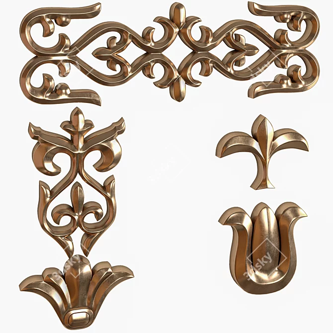 Trim Ornament 05 + alpha 8k: Elegant and Edgy Home Décor 3D model image 5