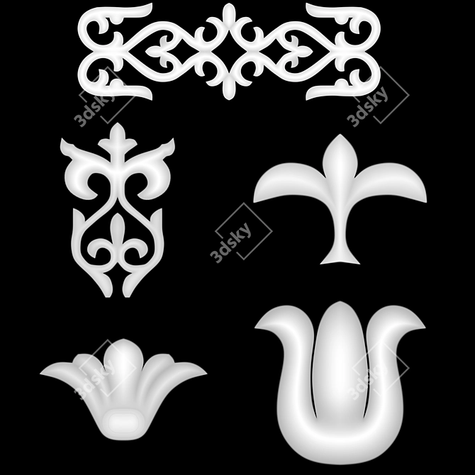 Trim Ornament 05 + alpha 8k: Elegant and Edgy Home Décor 3D model image 7