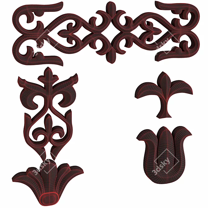 Trim Ornament 05 + alpha 8k: Elegant and Edgy Home Décor 3D model image 8