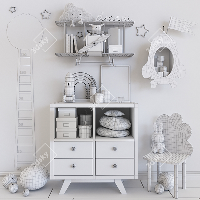 Dreamy Kids Room Set 3D model image 5